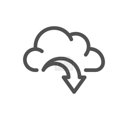 Téléchargez les illustrations : Cloud computing et illustration vectorielle d'icônes réseau design simple - en licence libre de droit