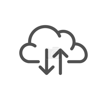 Illustration for Cloud computing icon in outline style. vector illustration. - Royalty Free Image
