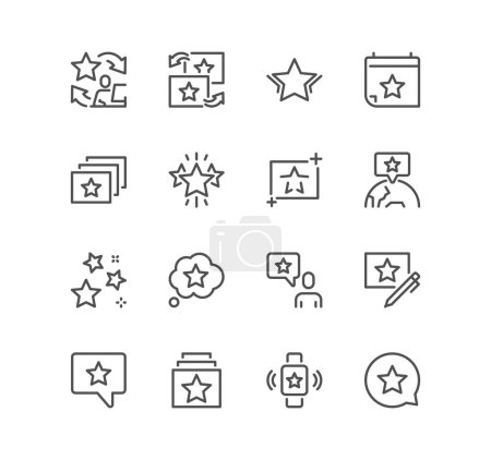 Illustration for Set of 9 simple editable icons such as favorite, stars - Royalty Free Image