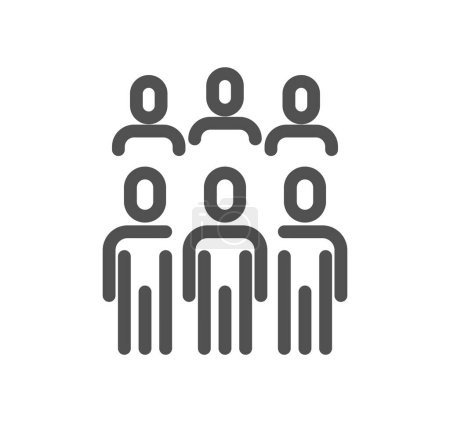 Illustration for Group of people line and solid icon - Royalty Free Image