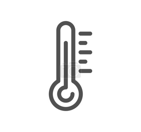 Téléchargez les illustrations : Icône vectorielle de ligne de thermomètre - en licence libre de droit