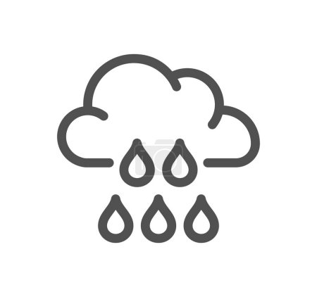 Illustration for Rain icon, outline style. vector design. - Royalty Free Image