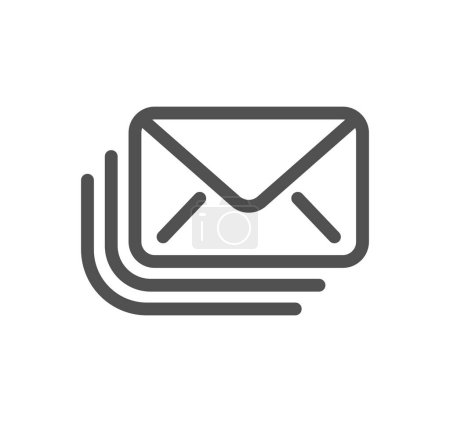 Ilustración de Icono de la carta de correo electrónico aislado sobre fondo blanco - Imagen libre de derechos