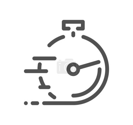 Ilustración de Cronómetro línea de tiempo vector icono, concepto ilustración plana - Imagen libre de derechos