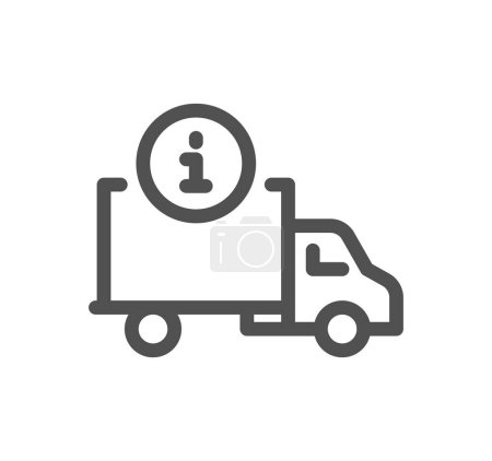 Téléchargez les illustrations : Icône de camion de livraison isolé sur fond blanc - en licence libre de droit