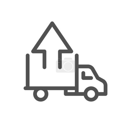 Téléchargez les illustrations : Ligne de livraison camion icône
. - en licence libre de droit