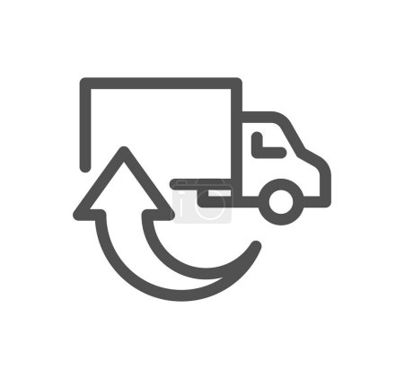 Illustration for Delivery truck thin outline vector icon - Royalty Free Image