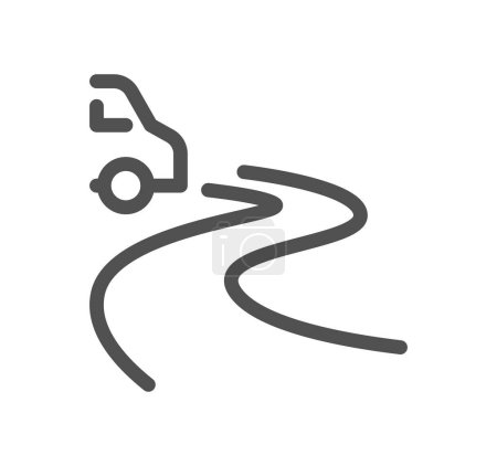 Ilustración de Pista de rodadura del coche aislado sobre fondo blanco - Imagen libre de derechos