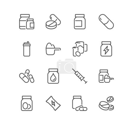 Illustration for Set of medicine icons isolated on white background - Royalty Free Image