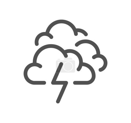 Téléchargez les illustrations : Nuage avec icône de style de ligne météo, illustration vectorielle - en licence libre de droit
