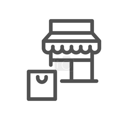 Téléchargez les illustrations : Magasin icône vecteur isolé sur fond blanc pour votre conception web et application mobile, concept de logo shopping - en licence libre de droit