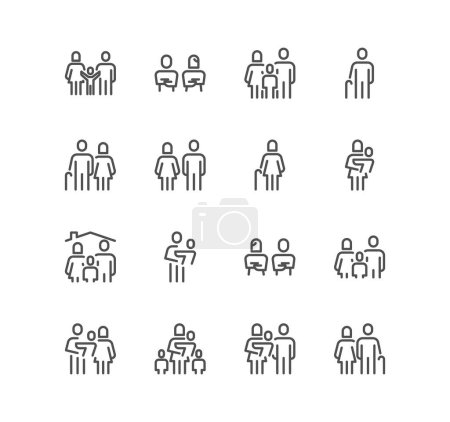 Illustration for Vector set of different types of people icons - Royalty Free Image