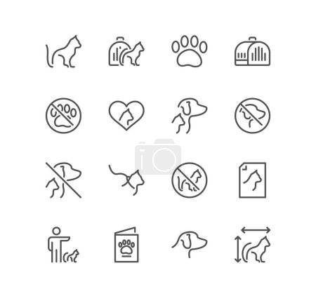 Illustration for A set of pet related icons, vector illustration - Royalty Free Image