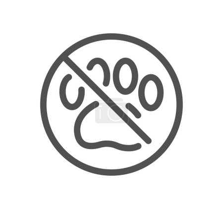 Ilustración de No se permiten perros signo con una pata de perro - Imagen libre de derechos