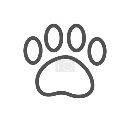 Téléchargez les illustrations : Une empreinte de patte de chien sur fond blanc - en licence libre de droit