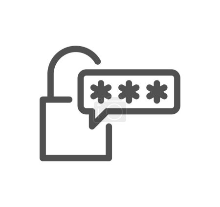 Illustration for Padlock with password icon, vector illustration - Royalty Free Image