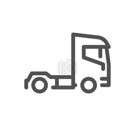 Ilustración de Un camión sobre fondo blanco, ilustración vectorial - Imagen libre de derechos