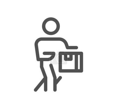 Téléchargez les illustrations : Un homme portant une boîte, illustration vectorielle - en licence libre de droit
