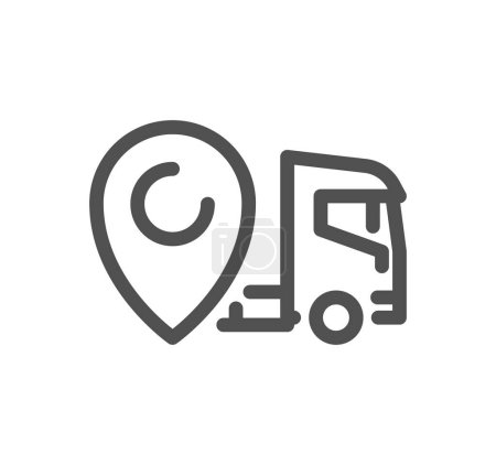 Illustration for A truck with location pin, vector illustration - Royalty Free Image