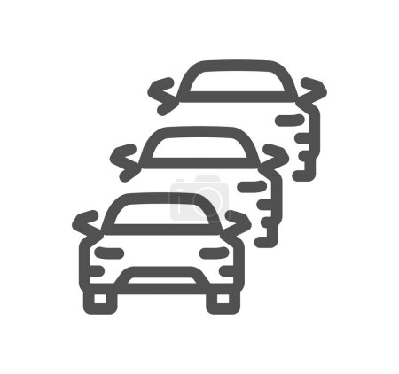 Illustration for Line of cars icon, vector illustration - Royalty Free Image
