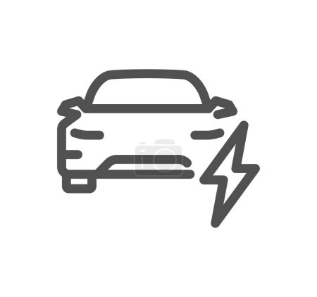 Illustration for A car with a lightning bolt, vector illustration - Royalty Free Image