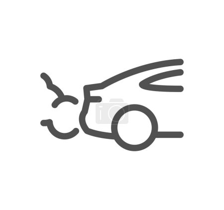 car with exhaust gases, vector illustration