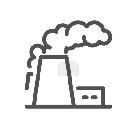 Ilustración de Una fábrica con un humo, ilustración vectorial - Imagen libre de derechos