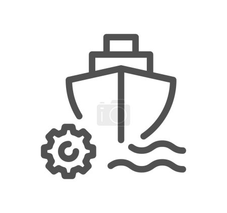 Ilustración de Icono del buque de carga aislado sobre fondo blanco - Imagen libre de derechos
