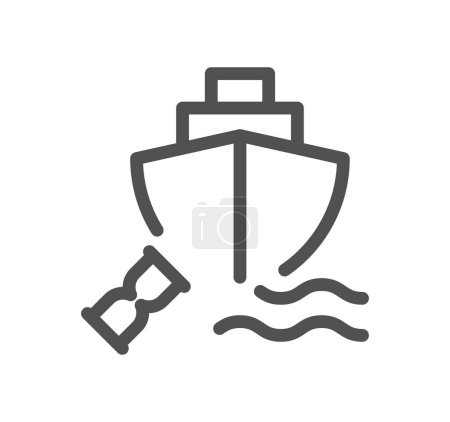 Illustration for Cargo ship icon isolated on white background - Royalty Free Image
