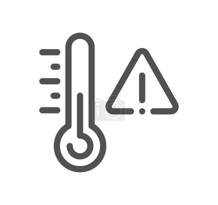 Téléchargez les illustrations : Une icône de thermomètre isolée sur fond blanc - en licence libre de droit