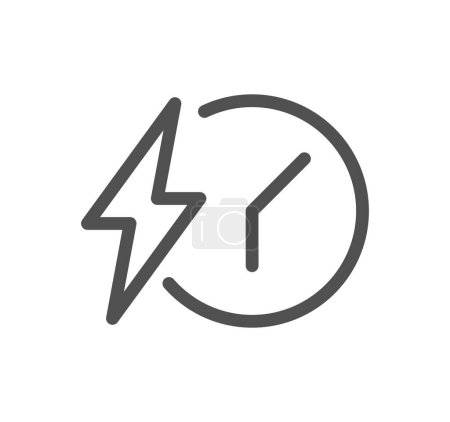 Illustration for A clock with a lightning bolt in the middle - Royalty Free Image