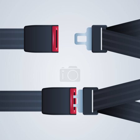 Illustration for Seat belts illustration isolated on white background - Royalty Free Image