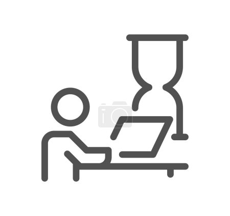 Illustration for A person working with a laptop over white background - Royalty Free Image