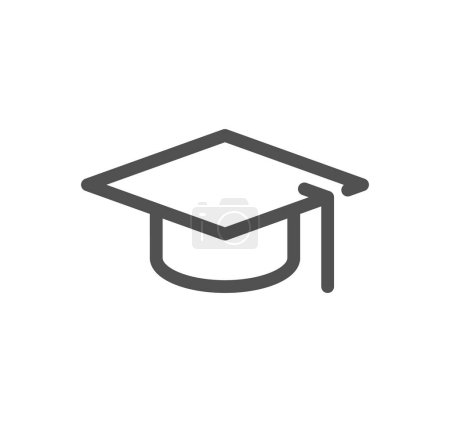Ilustración de Un icono de gorra de graduación aislado sobre fondo blanco - Imagen libre de derechos
