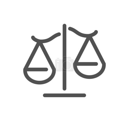 Illustration for Justice vector thin line icon - Royalty Free Image