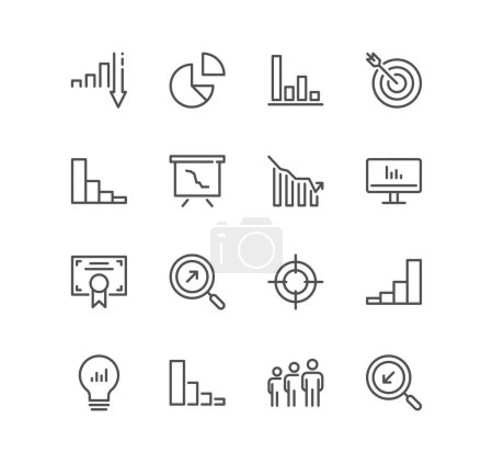 Ilustración de Gráfico y gráfico icono, ilustración vectorial diseño simple - Imagen libre de derechos