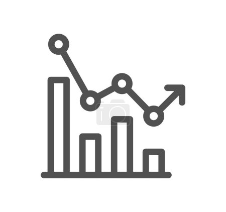 Illustration for Business graph chart icon in outline style - Royalty Free Image