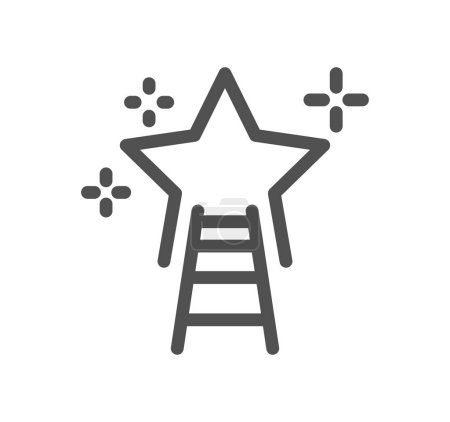 Ilustración de Estrella con el icono de escalera, vector ilustración diseño simple - Imagen libre de derechos