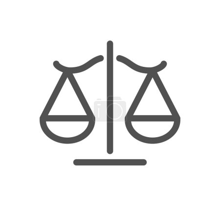 Téléchargez les illustrations : Justice scale icon, vector illustration simple design - en licence libre de droit