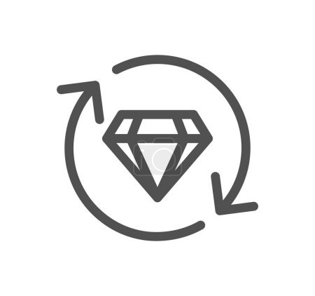 Illustration for Diamond line icon, vector illustration simple design - Royalty Free Image