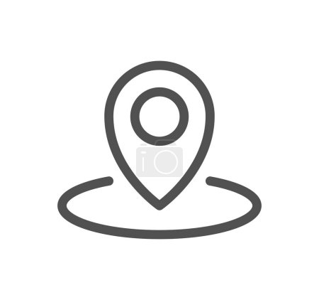 Téléchargez les illustrations : Pin map icône de localisation dans le style de contour - en licence libre de droit