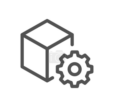 Téléchargez les illustrations : Icône cube, illustration vectorielle design simple - en licence libre de droit