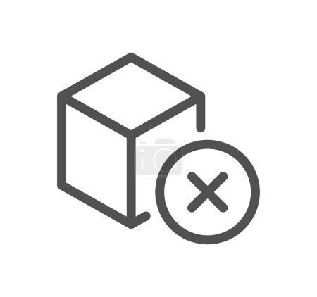 Téléchargez les illustrations : Icône cube, illustration vectorielle design simple - en licence libre de droit
