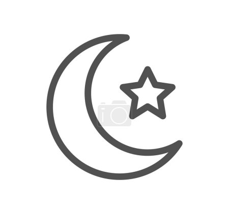 Illustration for Moon and star icon, vector illustration simple design - Royalty Free Image