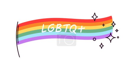 Bandera de color arco iris LGBT para el día del orgullo, el amor bisexual y queer, el mes del orgullo, la homosexualidad y las vacaciones queer, el apoyo de la comunidad lgbtq, bisexual, lesbiana, concepto de amor gay vector plano ilustración.