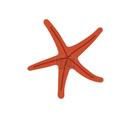 Mar estrella de mar, estrella de mar marina submarina, exótico animal marino invertebrado tropical, playa de verano molusco ilustración aislado sobre fondo blanco plana vector ilustración.
