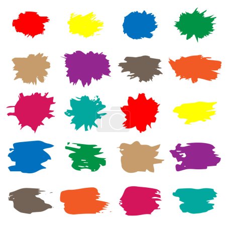 Téléchargez les illustrations : Coups de pinceau aquarelle vectoriel coloré. - en licence libre de droit