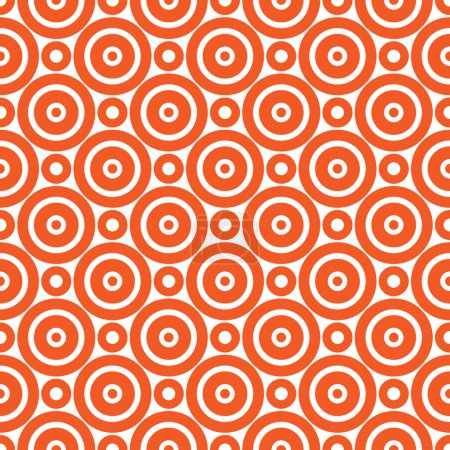 Illustration for Orange and white circles seamless pattern. - Royalty Free Image