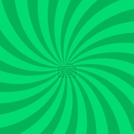 Illustration for Bright green spiral rays background. - Royalty Free Image