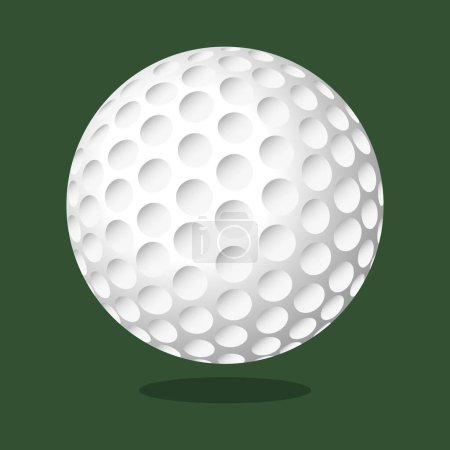 Illustration for Vector realistic flying golf ball closeup isolated on background. - Royalty Free Image